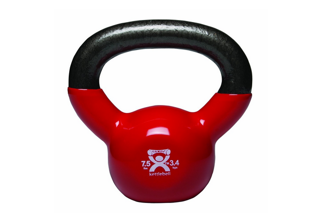 CanDo Vinyl-Coated Kettlebell Red 7.5 Pound